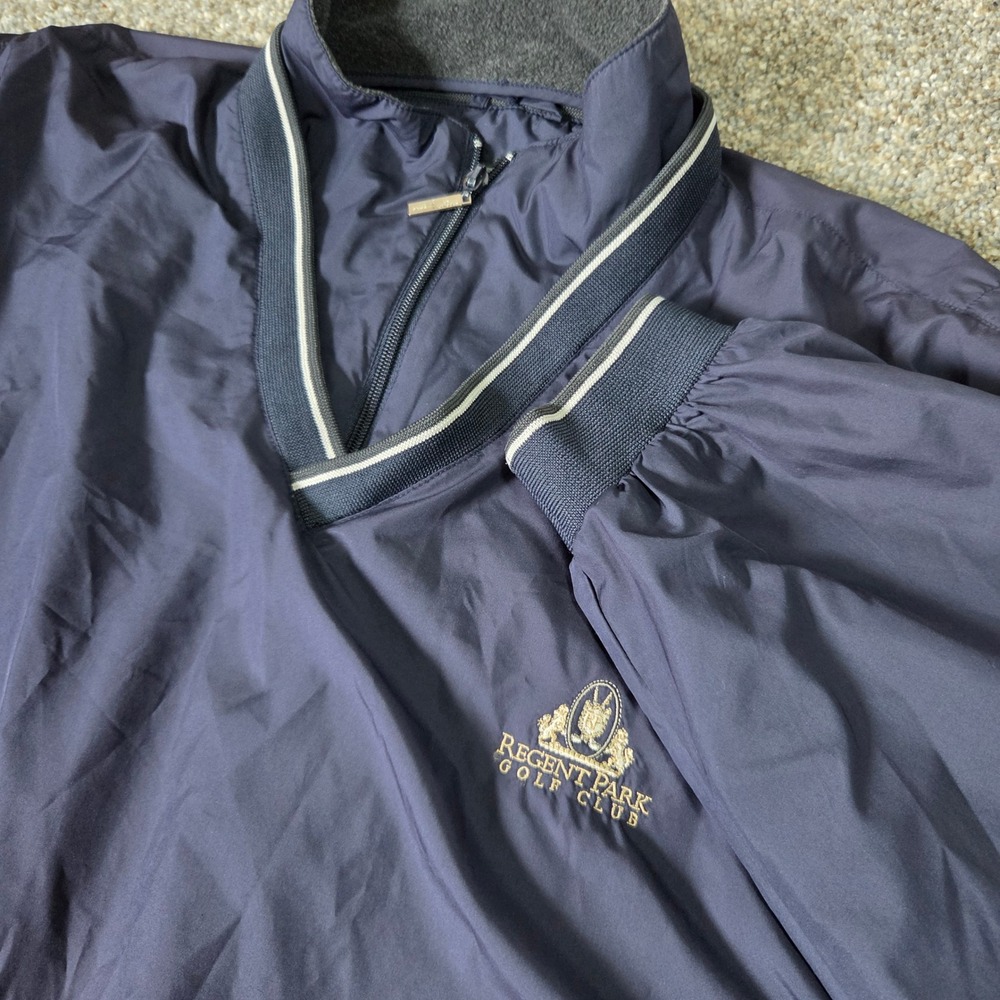 Page & Tuttle Regent Park Golf Club Quarter Zip Windbreaker Navy Blue Mens Large